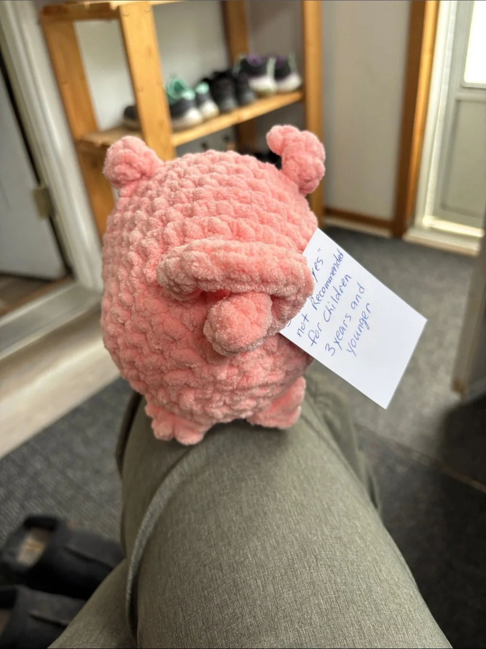 Pink Plush Pig Toy for Kids - Soft Chenille Comfort - Picture 3 of 4